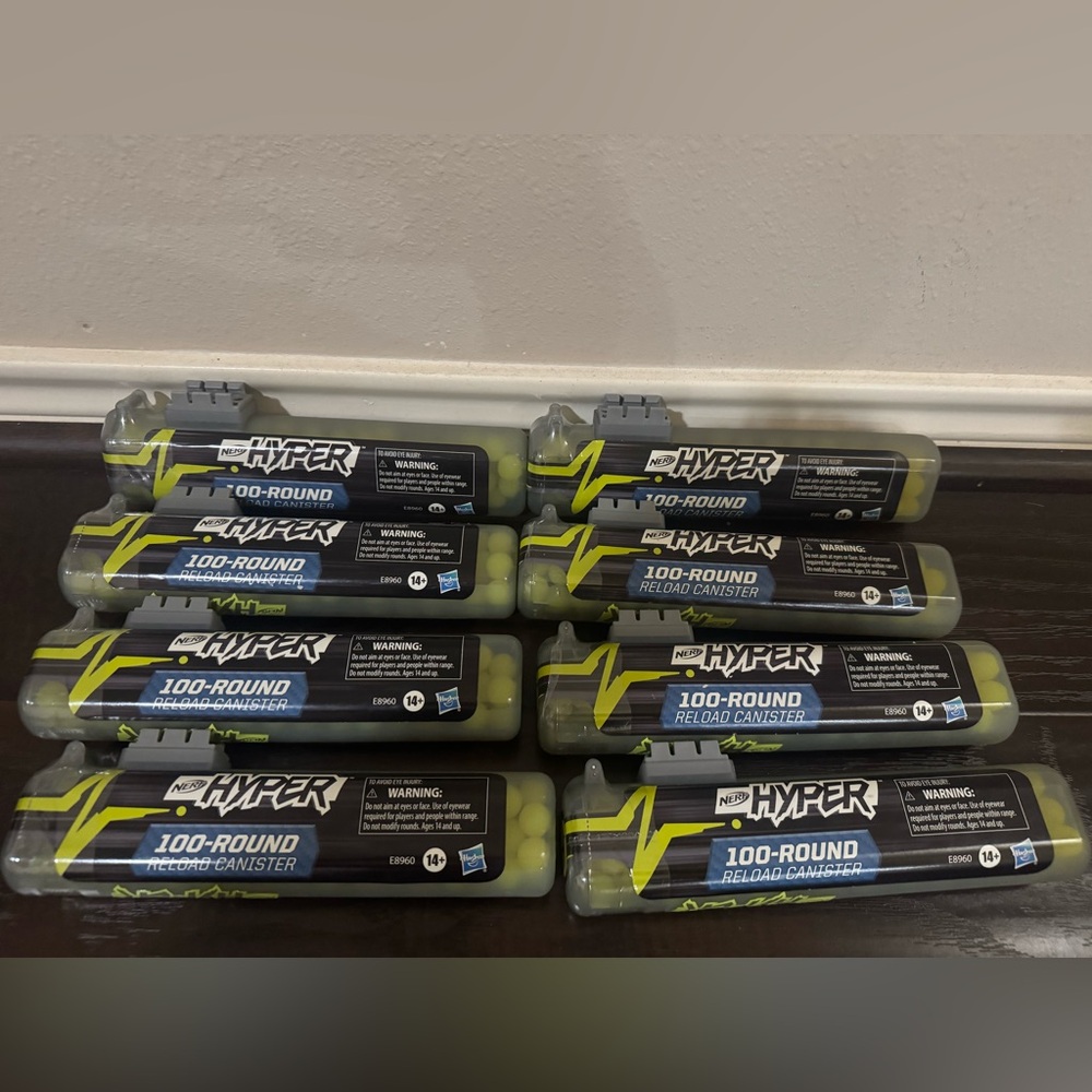 8 BRAND NEW! Nerf Hyper 100-Round Canister Set! 800 total rounds!